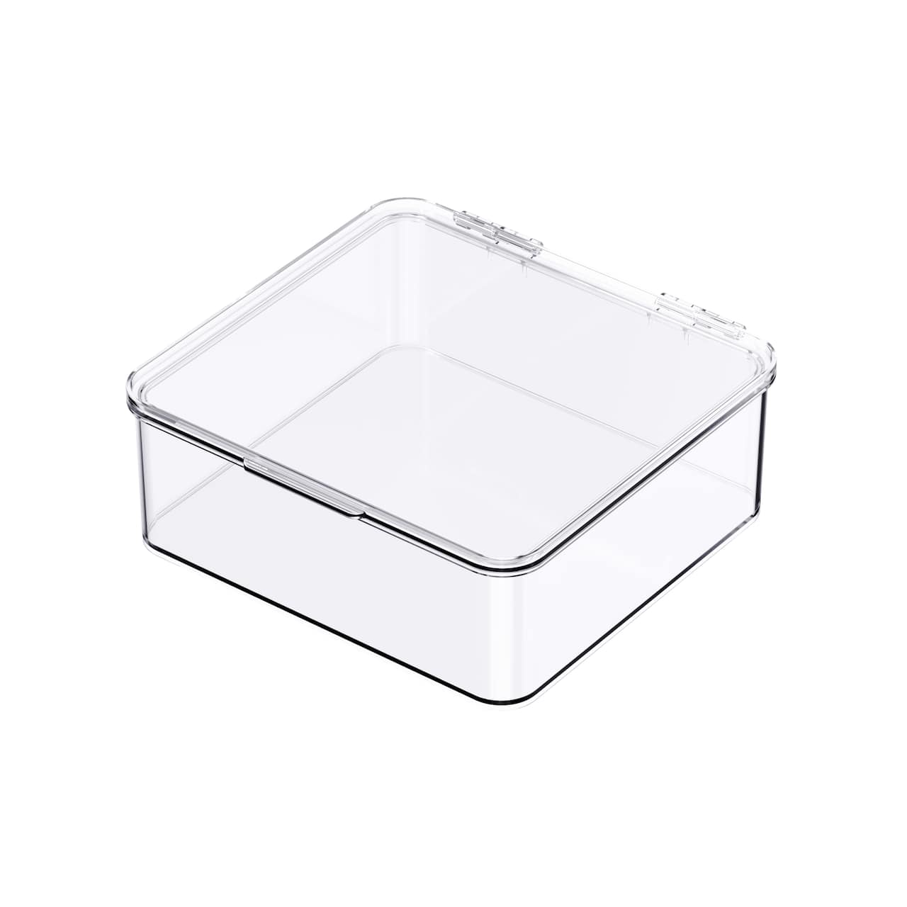 Small Clear Stacking Plastic Case with Hinged Lid by Simply Tidy®